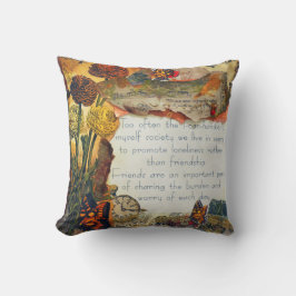 Cojín Decorativo Amistad Medios Mixtos Flores Mariposas Collage