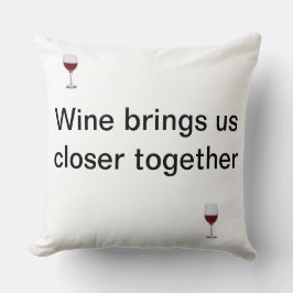 Cojín Decorativo Amistad y copa de vino
