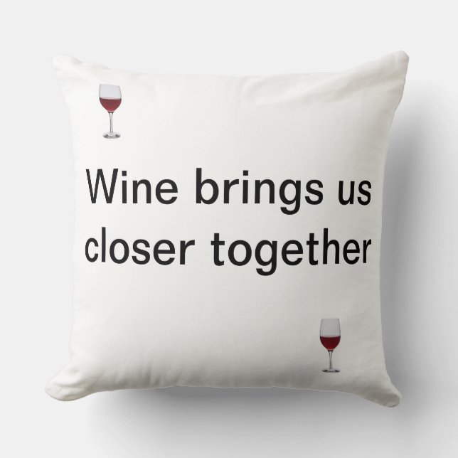 Cojín Decorativo Amistad y copa de vino (Anverso)