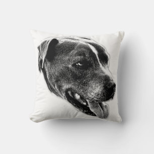Cojín Decorativo Amistoso Charm Pitbull Mix Monocromo Pillow