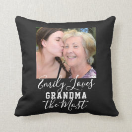 Cojín Decorativo AMO A GRANDMA LA foto más Personalizado del Día de