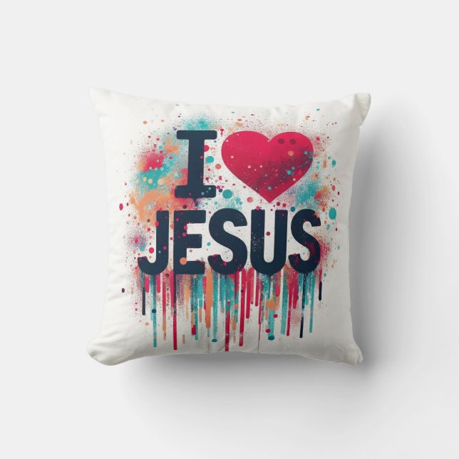 Cojín Decorativo Amo a Jesús #1 (Anverso)