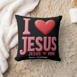 Cojín Decorativo Amo a Jesús, Jesús te ama Una fe cristiana