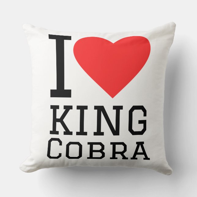 Cojín Decorativo Amo a la cobra rey (Anverso)