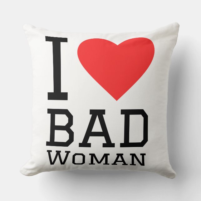 Cojín Decorativo Amo a la mujer mala (Anverso)