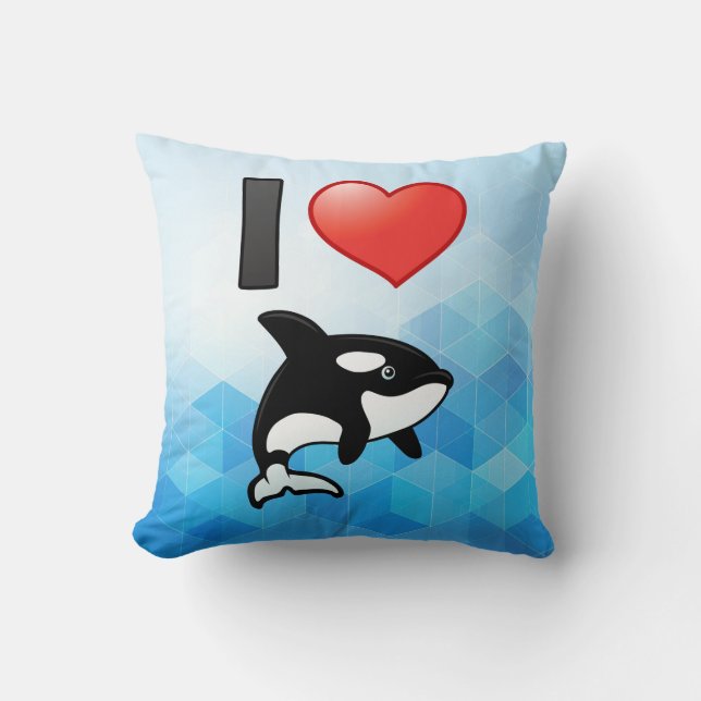 Cojín Decorativo Amo a las Orcas (Anverso)