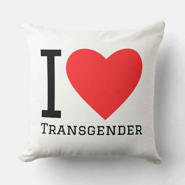 Cojín Decorativo Amo a las personas transgénero (Anverso)