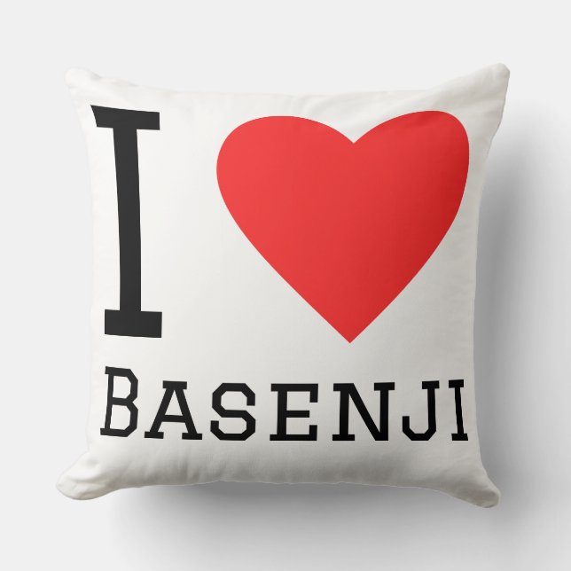 Cojín Decorativo Amo a los basenji  (Anverso)