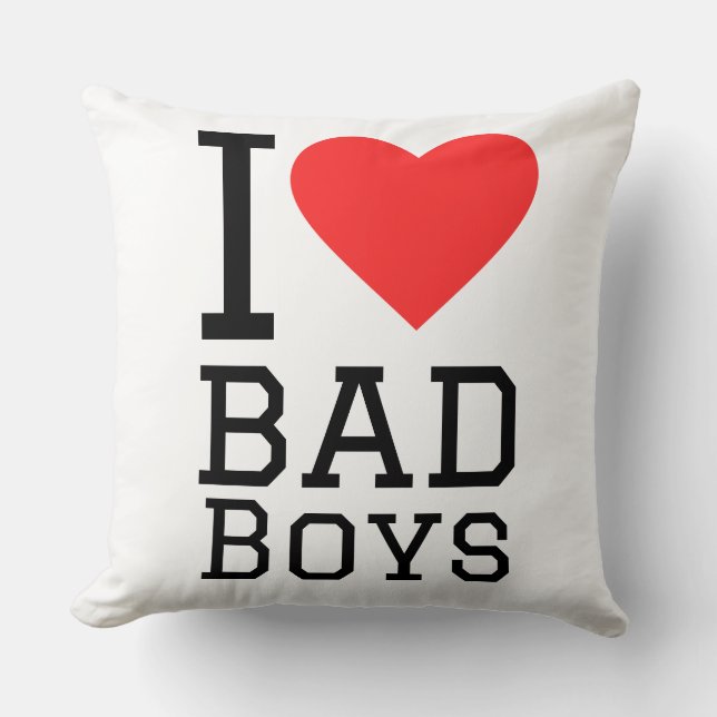 Cojín Decorativo Amo a los chicos malos (Anverso)