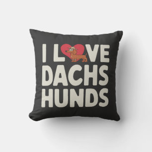 Cojín Decorativo Amo a los Dachshunds Dibujos Animados Lindos