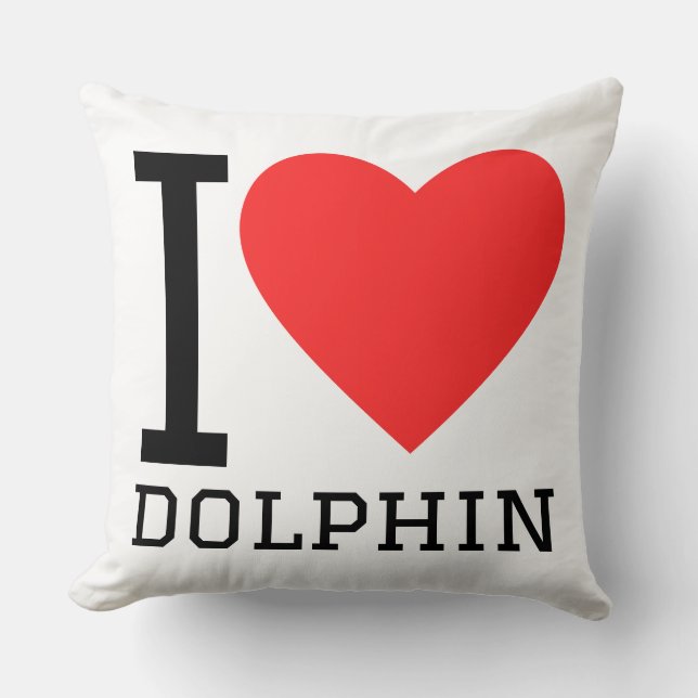 Cojín Decorativo Amo a los delfines  (Anverso)