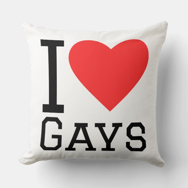 Cojín Decorativo Amo a los gays (Anverso)