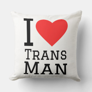 Cojín Decorativo Amo a los hombres trans