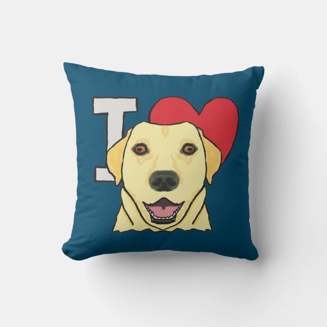 Cojín Decorativo Amo a los labradores (Anverso)