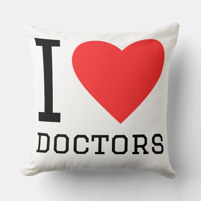 Cojín Decorativo Amo a los médicos (Anverso)