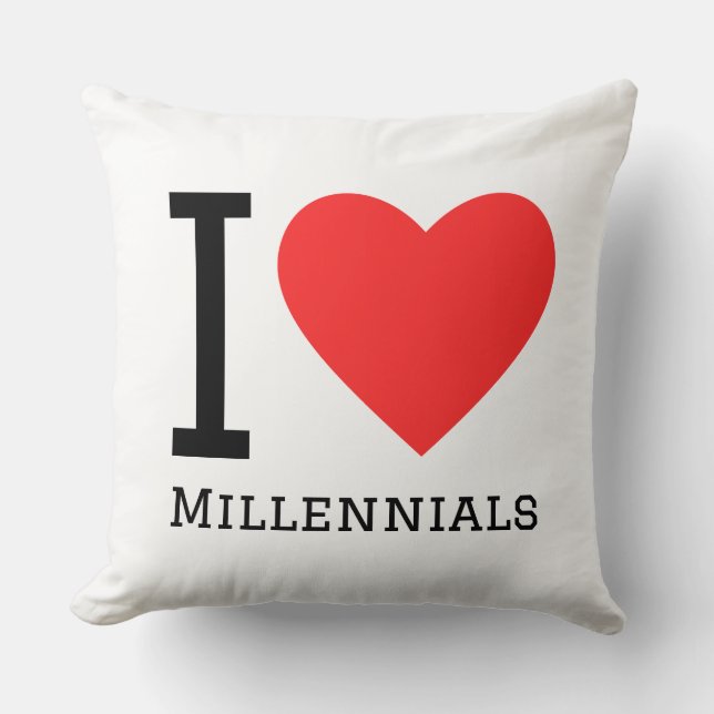 Cojín Decorativo Amo a los millennials (Anverso)