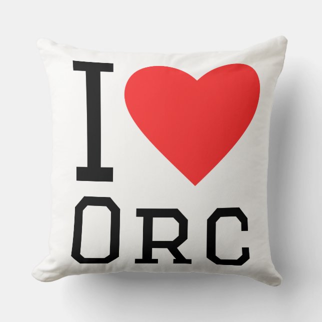 Cojín Decorativo Amo a los orcos (Anverso)