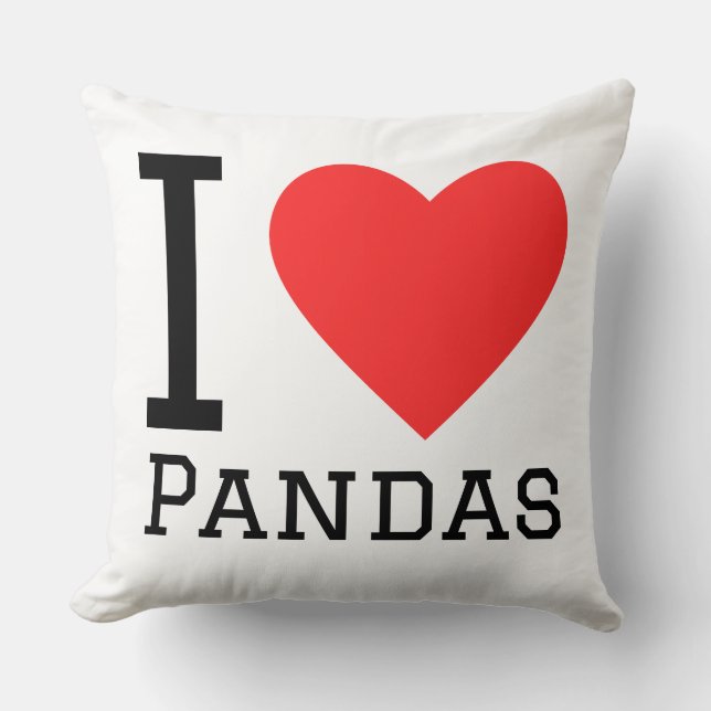 Cojín Decorativo Amo a los pandas (Anverso)