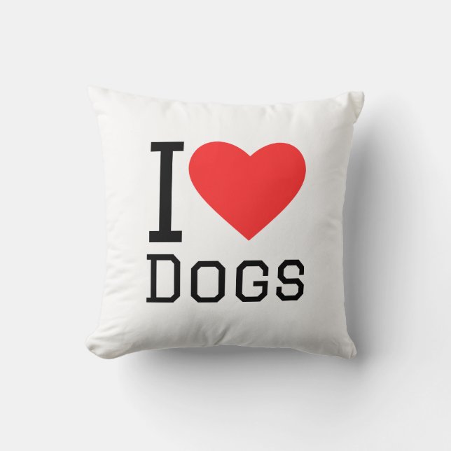 Cojín Decorativo Amo a los perros  (Anverso)