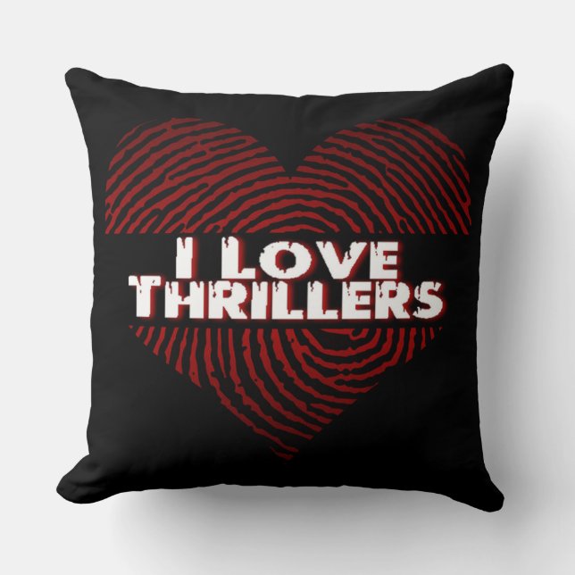 Cojín Decorativo Amo a los Thrillers Black (Anverso)