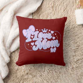 Cojín Decorativo Amo a Mamá – Diseño Kawaii Pastel
