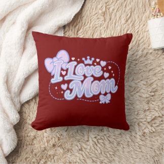 Cojín Decorativo Amo a Mamá – Diseño Kawaii Pastel