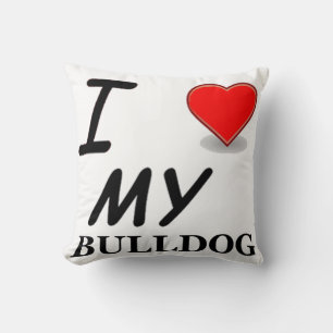 Cojín Decorativo Amo a mi Bulldog