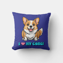 Cojín Decorativo Amo a mi Corgi