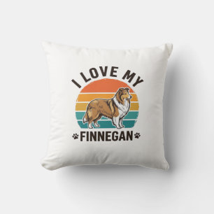 Cojín Decorativo Amo a mi diseño de camiseta con el nombre de perro