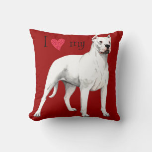 Cojín Decorativo Amo a mi Dogo Argentino