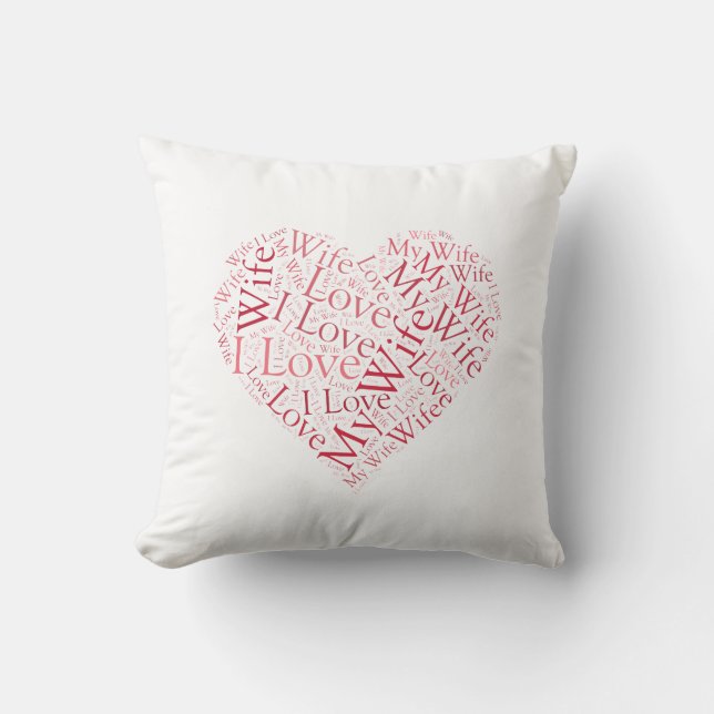Cojín Decorativo Amo a mi esposa (Anverso)