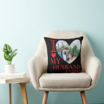 Amo a mi esposo corazón de foto personalizada