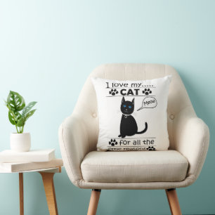 Cojín Decorativo Amo a mi gato animal minino
