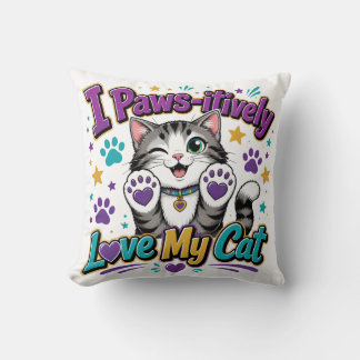 Cojín Decorativo Amo a Mi Gato con Todo Mi Corazón – Manta para Ama