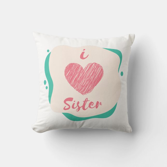 Cojín Decorativo amo a mi hermana/hermano (Anverso)