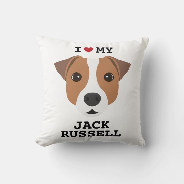 Cojín Decorativo Amo a mi Jack Russell (Anverso)