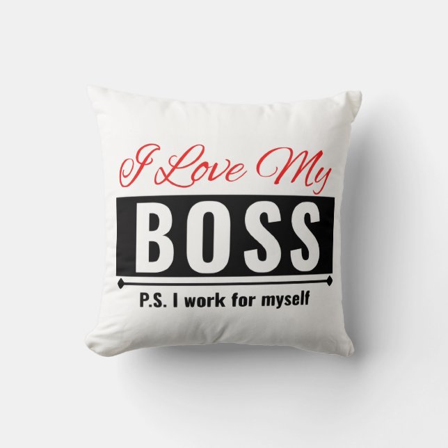 Cojín Decorativo Amo a mi jefe (Anverso)