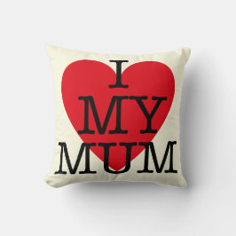 Cojín Decorativo Amo a mi Mamá cita linda del Día de San Valentín