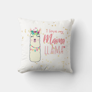 Cojín Decorativo Amo a mi mamá llama Chicas guapos ducha rosa de or