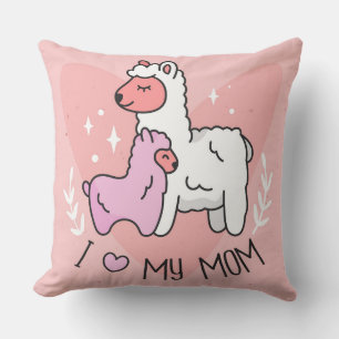 Cojín Decorativo Amo a mi mamá Llamas