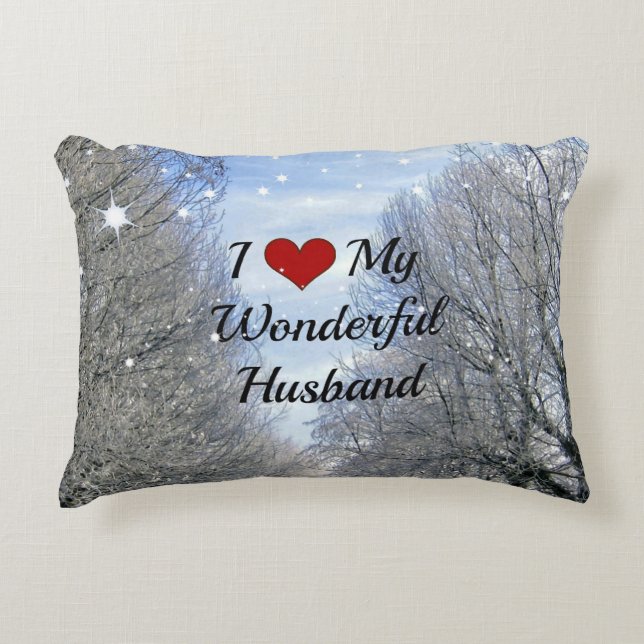 Cojín Decorativo Amo a mi Maravilloso Esposo (Anverso)