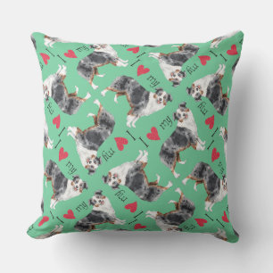 Cojín Decorativo Amo a mi mini pastor estadounidense