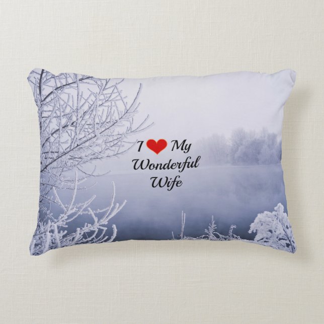 Cojín Decorativo Amo a mi mujer maravillosa (Anverso)