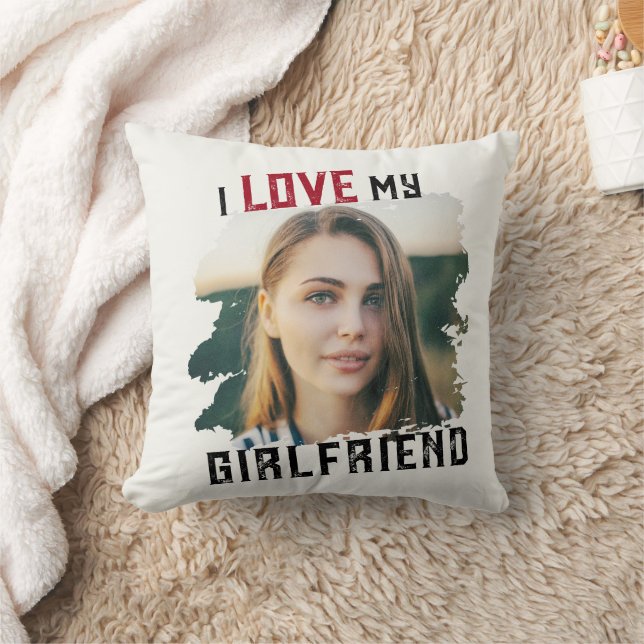 Cojín Decorativo Amo a mi novia Grunge Personalizado. (Manta)