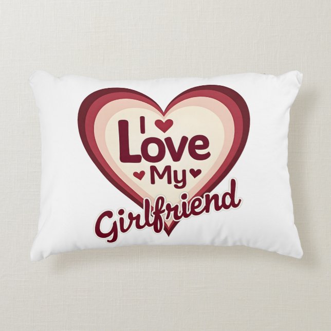 Cojín Decorativo Amo a mi novia personalizado (Anverso)