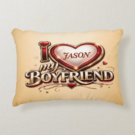 Cojín Decorativo Amo a mi novio personalizado