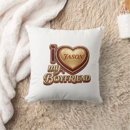 Cojín Decorativo Amo a mi novio personalizado