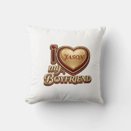 Cojín Decorativo Amo a mi novio personalizado