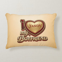 Cojín Decorativo Amo a mi novio personalizado
