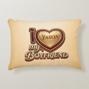 Cojín Decorativo Amo a mi novio personalizado